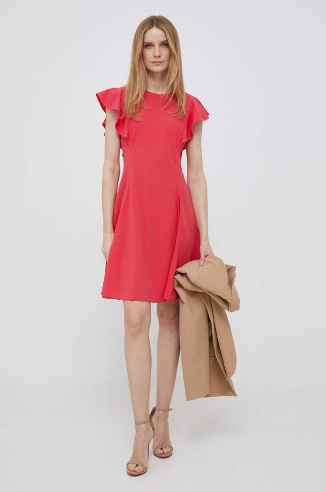 Сукня Dkny колір рожевий mini облягаюча