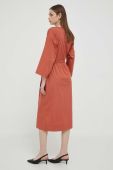 Сукня Dkny колір помаранчевий midi розкльошена