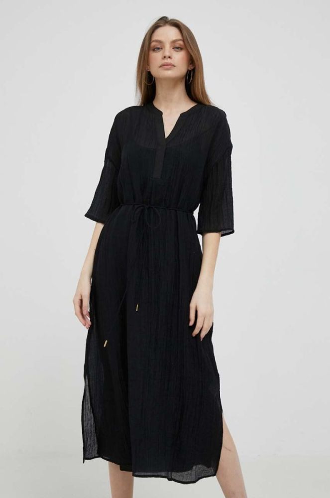 Сукня Dkny колір чорний midi oversize фото 2