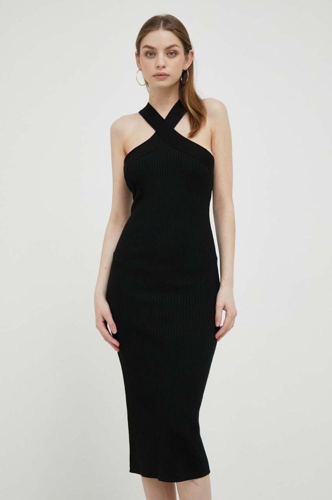 Сукня Dkny колір чорний midi облягаюча (3297021)