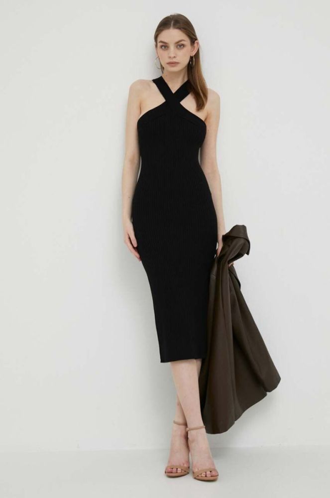 Сукня Dkny колір чорний midi облягаюча (3297021) фото 2