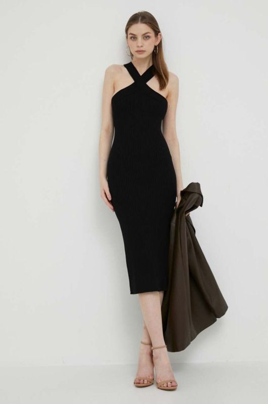 Сукня Dkny колір чорний midi облягаюча (3297021) фото 2