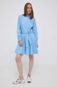 Бавовняна сукня Polo Ralph Lauren mini розкльошена колір блакитний