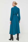 Сукня з домішкою шовку Weekend Max Mara колір бірюзовий midi розкльошена