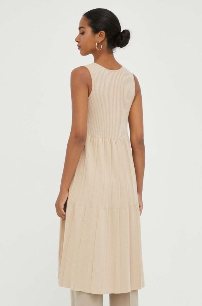 Сукня Weekend Max Mara колір бежевий mini розкльошена фото 3