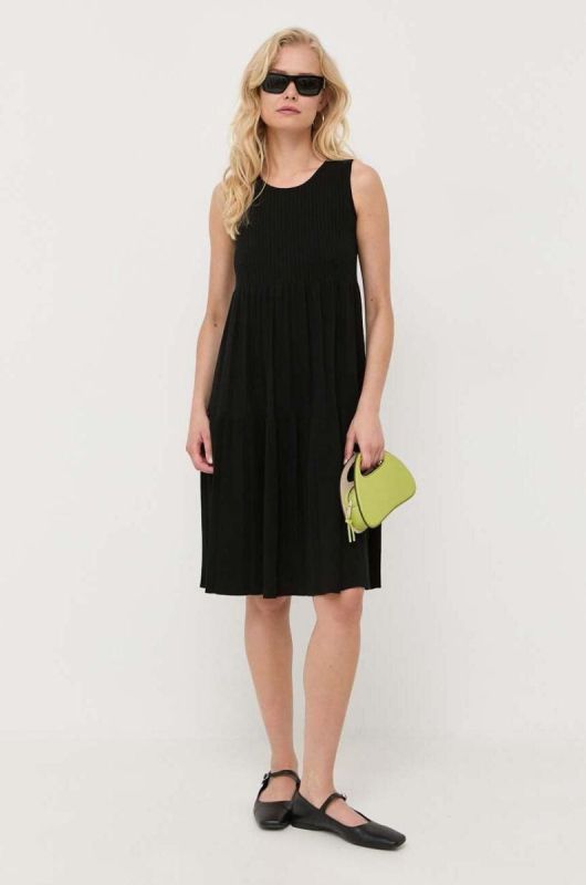 Сукня Weekend Max Mara колір чорний mini розкльошена фото 2