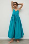 Бавовняна сукня Herskind колір бірюзовий maxi розкльошена