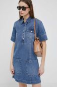 Джинсова сукня Pepe Jeans mini пряма колір блакитний
