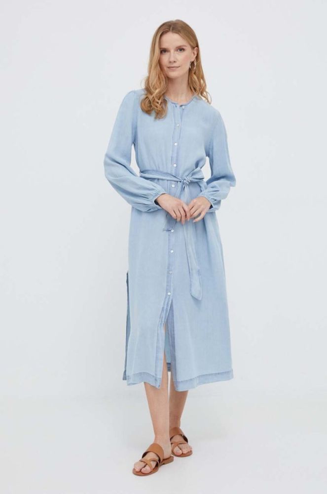 Сукня Pepe Jeans Fabiola midi пряма колір блакитний фото 2