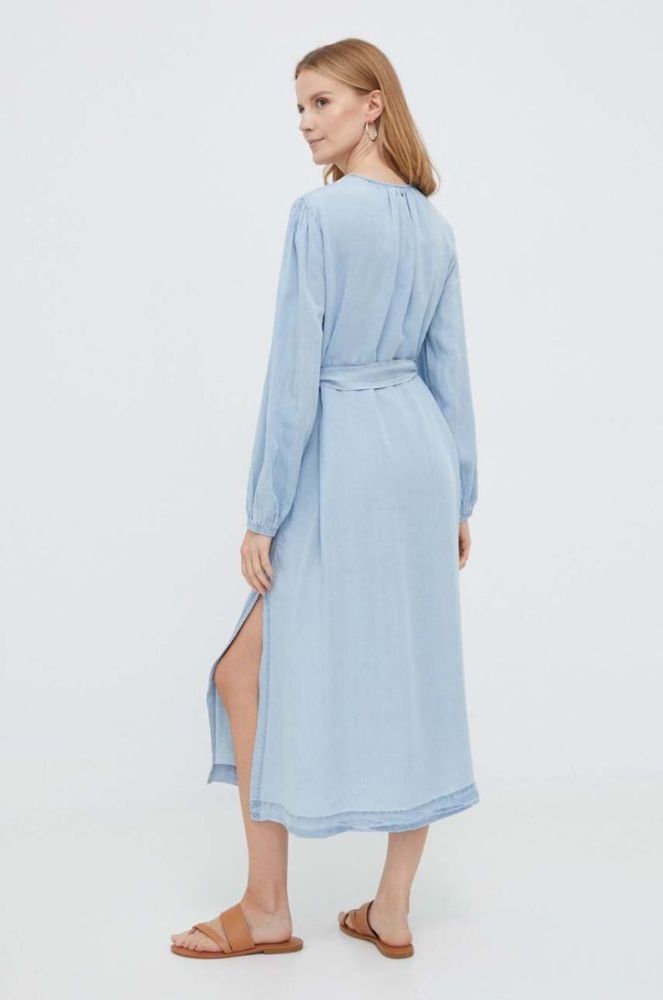 Сукня Pepe Jeans Fabiola midi пряма колір блакитний фото 3