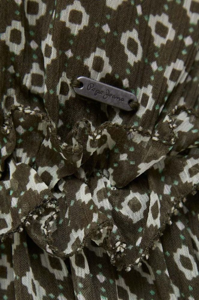 Сукня Pepe Jeans колір зелений maxi розкльошена фото 5