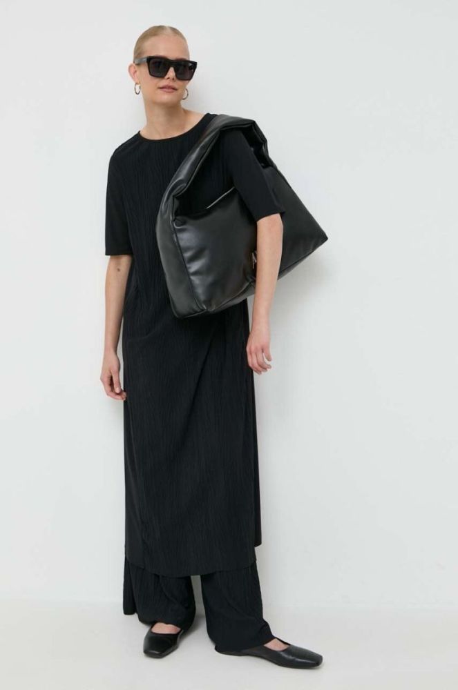 Сукня Max Mara Leisure колір чорний midi пряма (3404620) фото 5