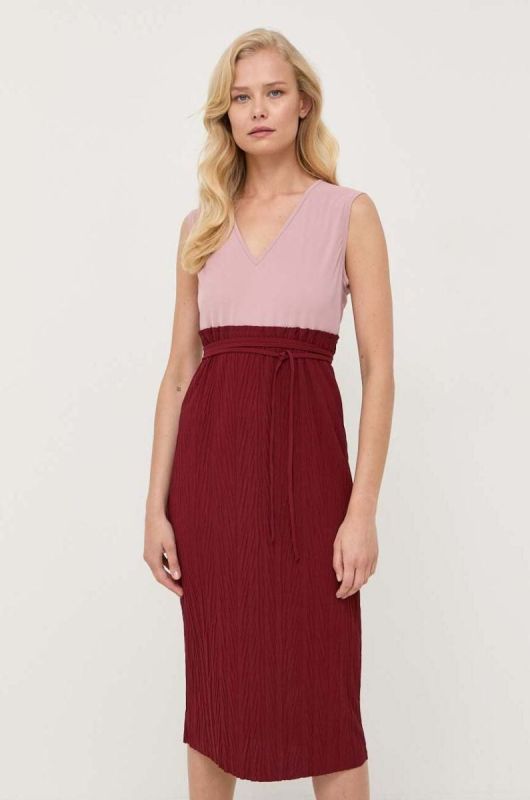 Сукня Max Mara Leisure колір бордовий midi розкльошена