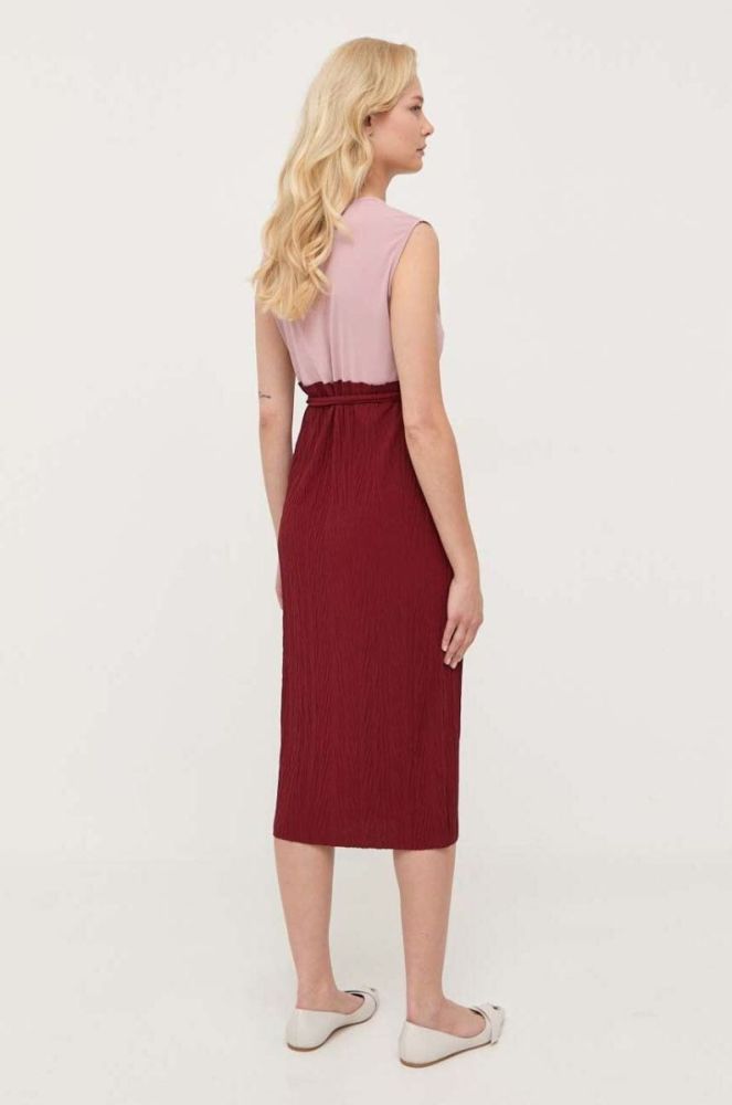 Сукня Max Mara Leisure колір бордовий midi розкльошена фото 3
