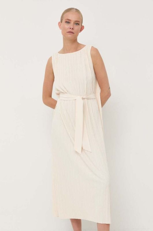 Сукня Max Mara Leisure колір бежевий midi пряма фото 2