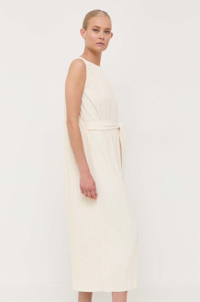 Сукня Max Mara Leisure колір бежевий midi пряма фото 4