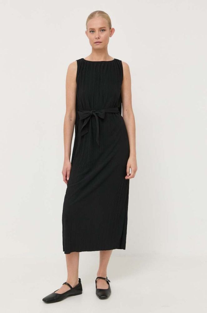 Сукня Max Mara Leisure колір чорний midi пряма (3410326) фото 2