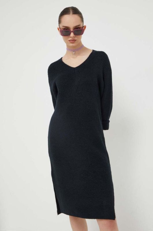 Сукня Roxy колір чорний mini oversize фото 2