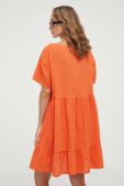 Бавовняна сукня Roxy колір помаранчевий mini oversize