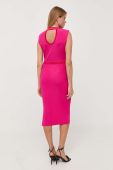 Сукня Karl Lagerfeld колір рожевий midi облягаюча