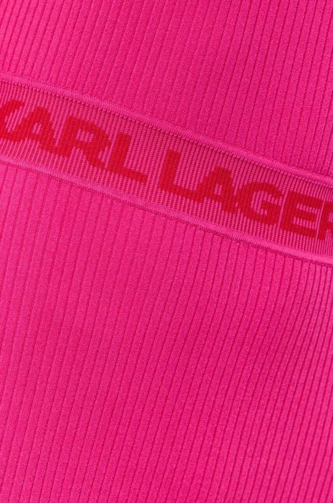 Сукня Karl Lagerfeld колір рожевий midi облягаюча фото 6