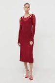 Сукня Patrizia Pepe колір бордовий midi облягаюча