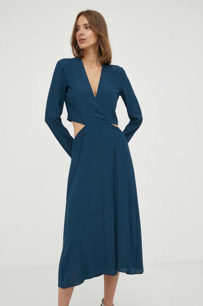 Сукня Patrizia Pepe колір синій midi пряма (3425861)