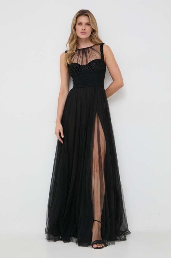 Сукня Elisabetta Franchi колір чорний maxi розкльошена (3645503) фото 2