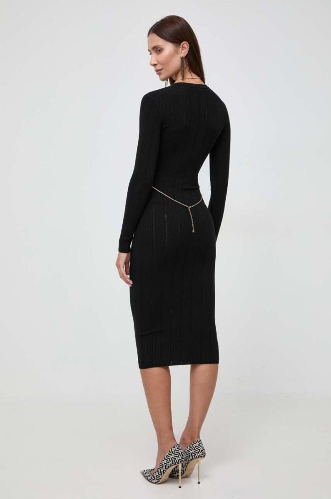Сукня з домішкою шовку Elisabetta Franchi колір чорний mini облягаюча (3575804) фото 3