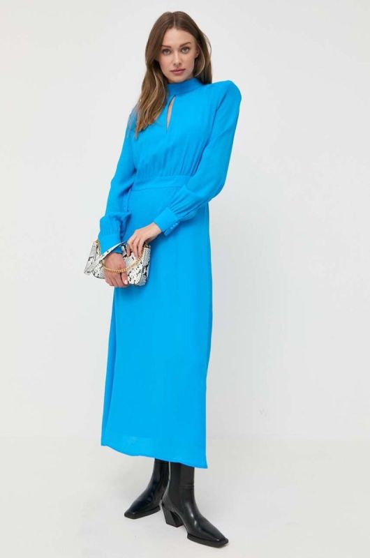 Сукня Ivy Oak maxi пряма колір блакитний