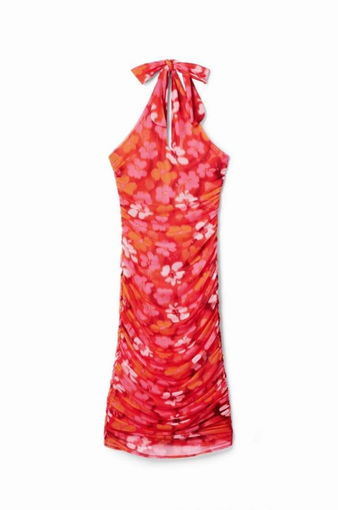 Сукня Desigual колір червоний midi облягаюча фото 5