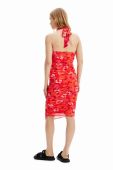 Сукня Desigual колір червоний midi облягаюча