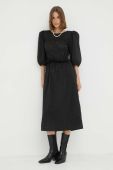 Сукня 2NDDAY колір чорний midi розкльошена (3347314)