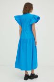 Бавовняна сукня 2NDDAY maxi розкльошена колір блакитний