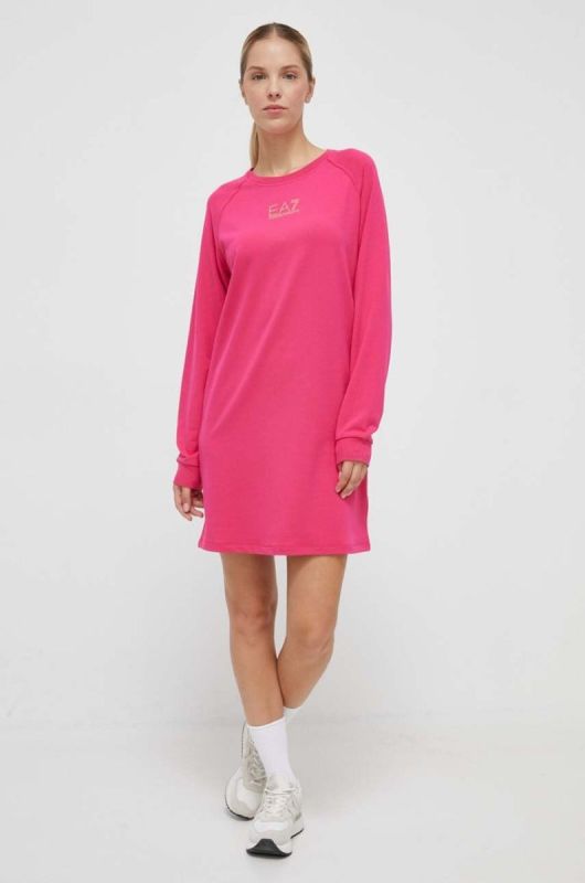 Сукня EA7 Emporio Armani колір рожевий mini пряма фото 2
