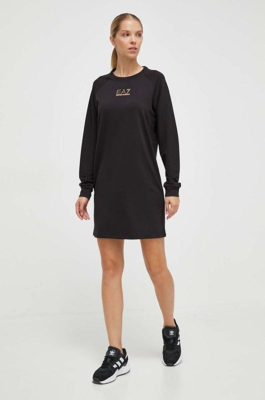 Сукня EA7 Emporio Armani колір чорний mini пряма