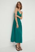 Сукня Lovechild колір зелений midi розкльошена