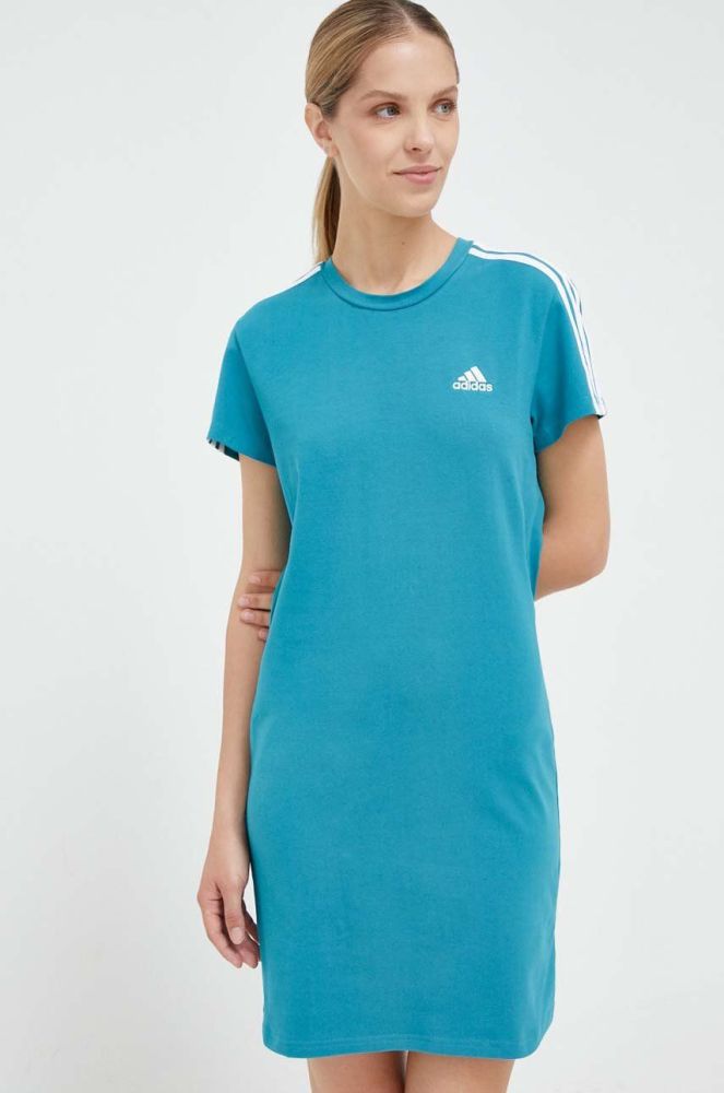 Сукня adidas колір бірюзовий mini облягаюча