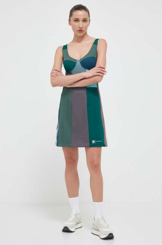 Сукня adidas Originals Ksenia Schnaider колір зелений mini облягаюча фото 2