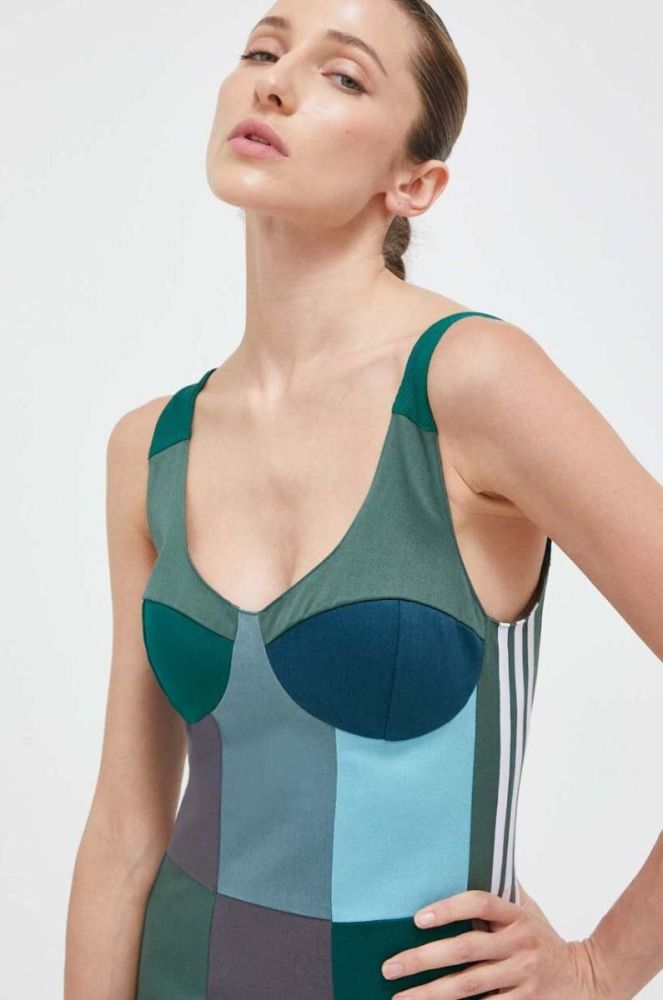 Сукня adidas Originals Ksenia Schnaider колір зелений mini облягаюча фото 4