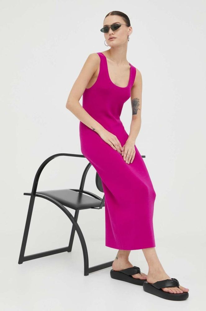 Сукня Drykorn колір фіолетовий midi облягаюча