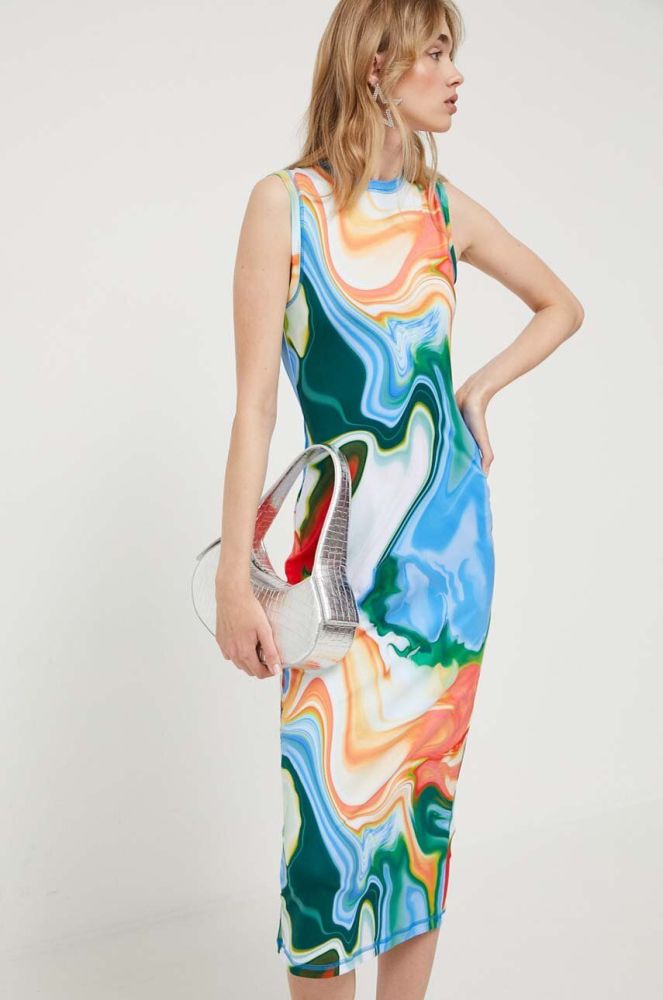 Сукня Stine Goya midi облягаюча колір барвистий