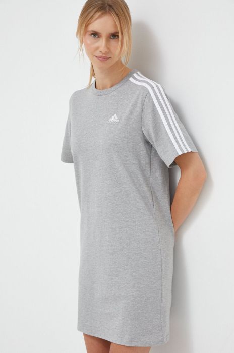 Бавовняна сукня adidas колір сірий mini oversize