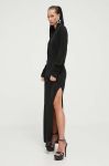 Сукня Rotate колір чорний maxi облягаюча (3381923)