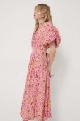 Сукня Rotate колір рожевий maxi розкльошена (3416405)