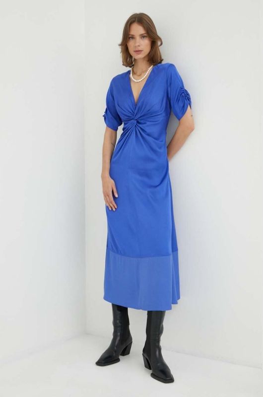 Сукня Day Birger et Mikkelsen maxi розкльошена колір блакитний (3347325)