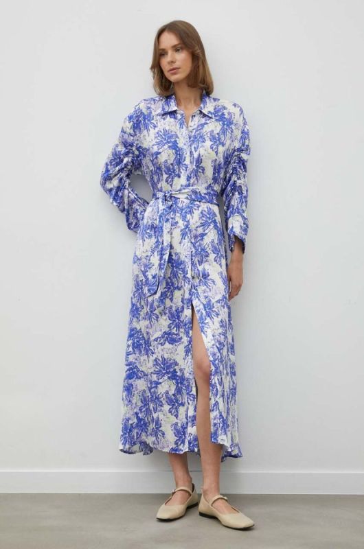 Сукня Day Birger et Mikkelsen midi oversize колір блакитний