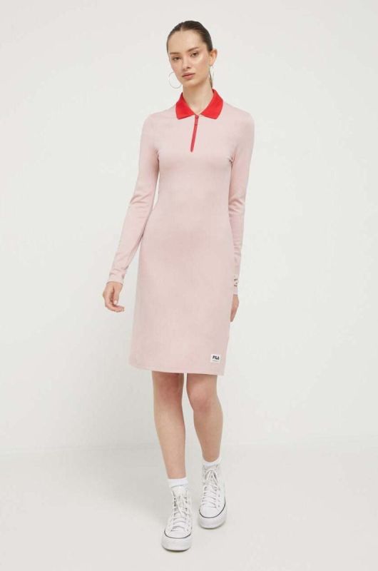Сукня Fila колір рожевий mini пряма фото 2