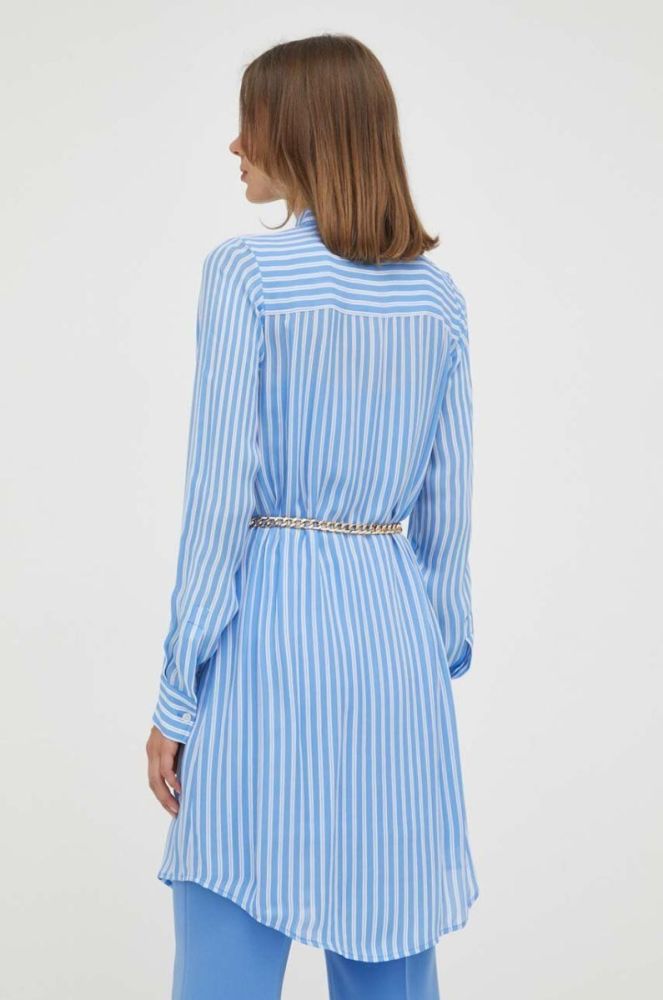 Сукня з домішкою шовку MICHAEL Michael Kors mini oversize колір блакитний фото 3