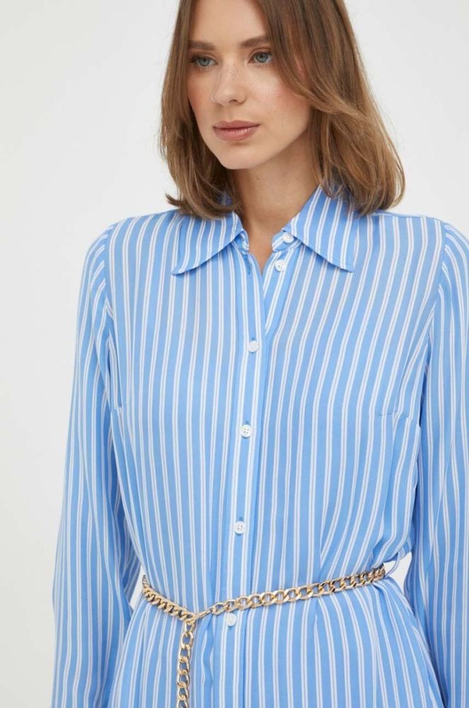 Сукня з домішкою шовку MICHAEL Michael Kors mini oversize колір блакитний фото 4